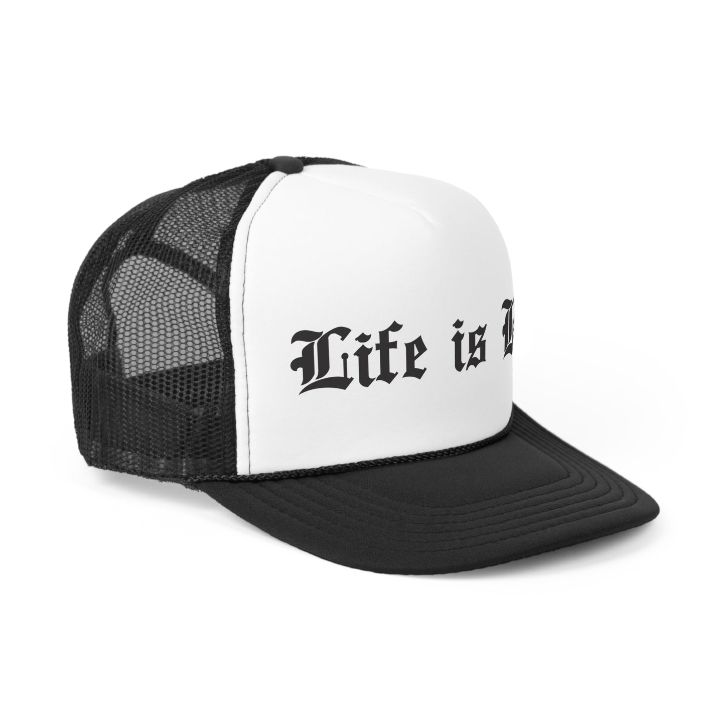 Life is BS Old School BLK Trucker Caps