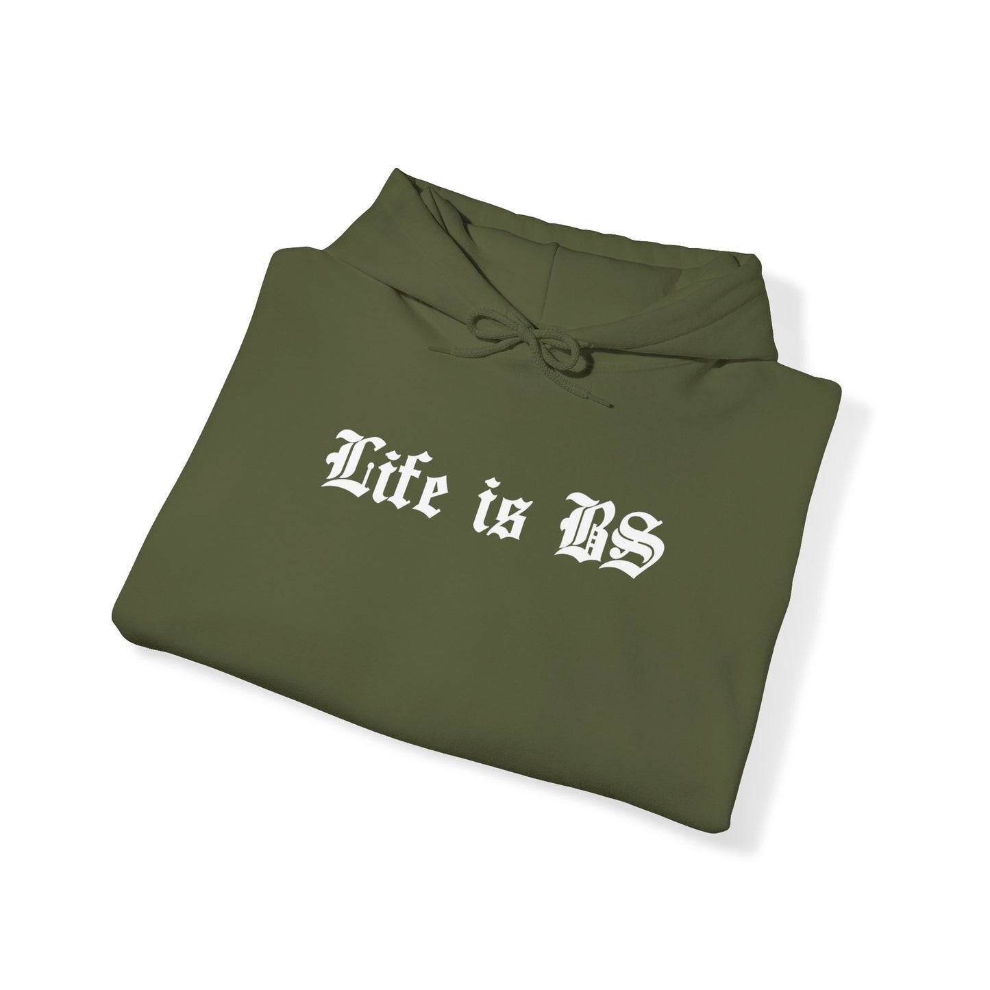 Life is BS Old School WHT Unisex Heavy Blend™ Hooded Sweatshirt